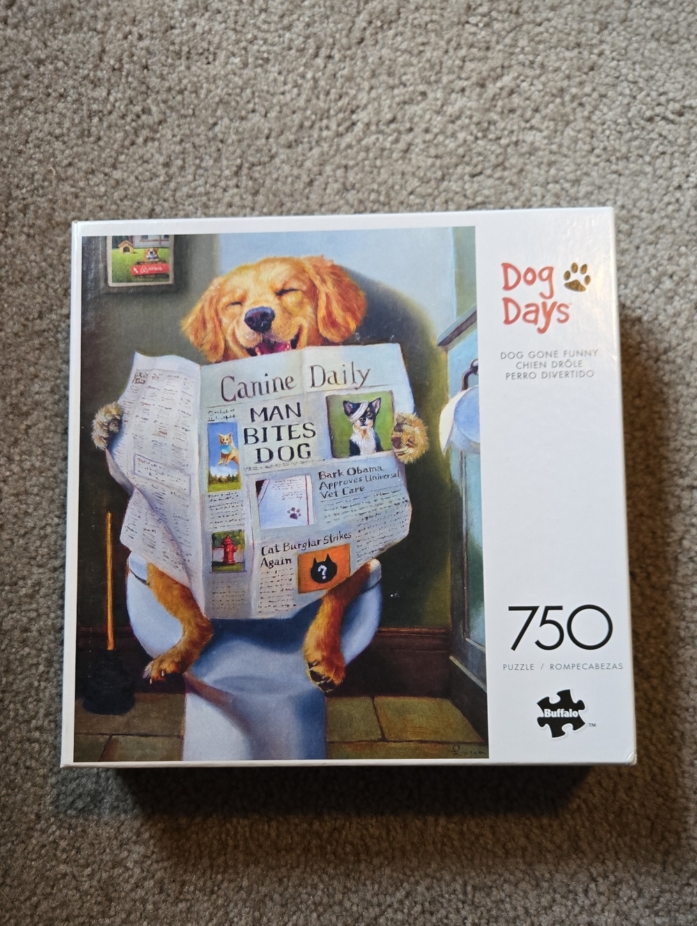 Dog Days Canine Daily 750-Piece Jigsaw Puzzle - Golden Dog
